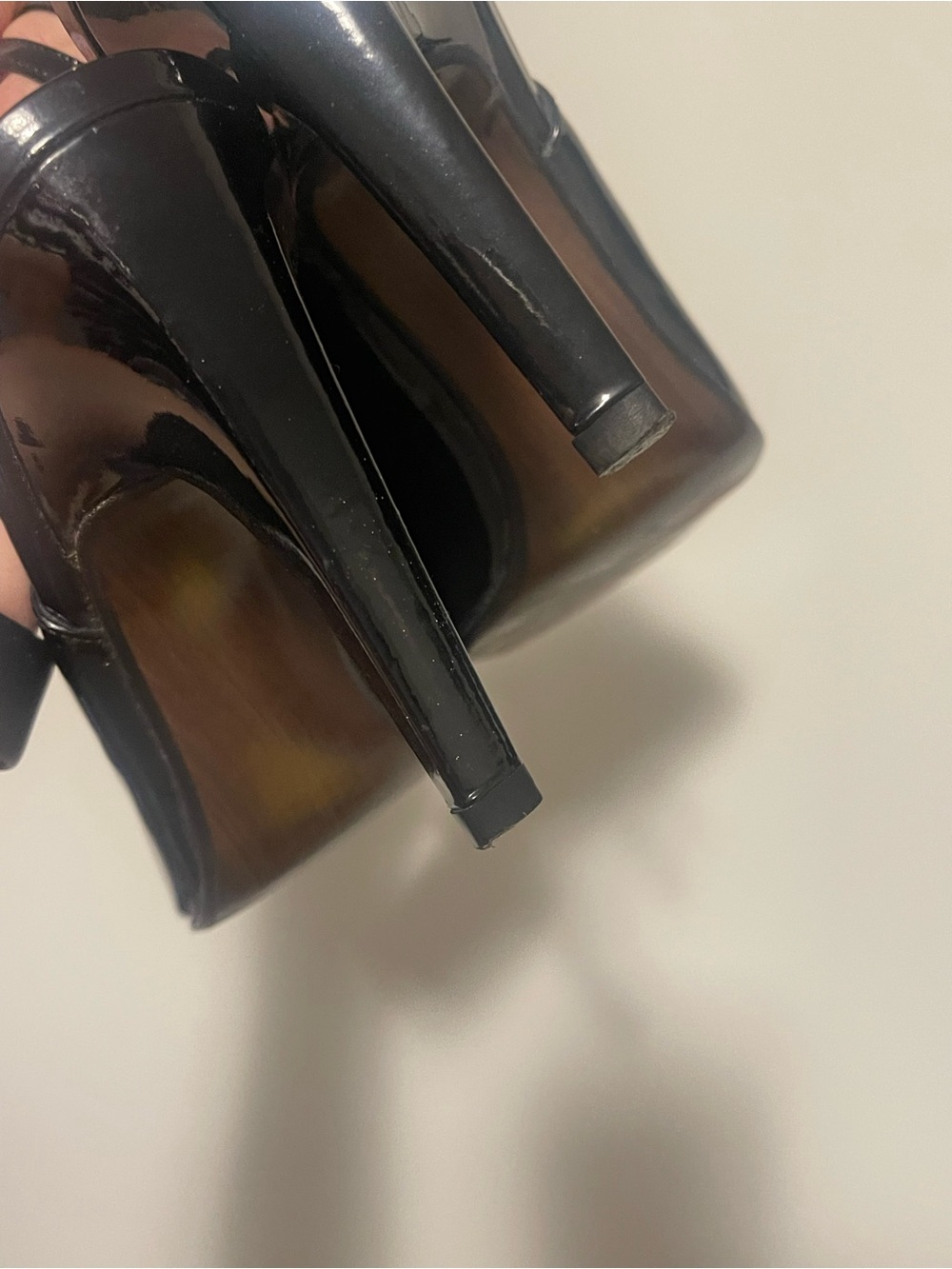 ST. JOHN | Patent Leather Peep Toe Slingback Heels Made in Spain Sz 9.5 - Picture 8 of 10